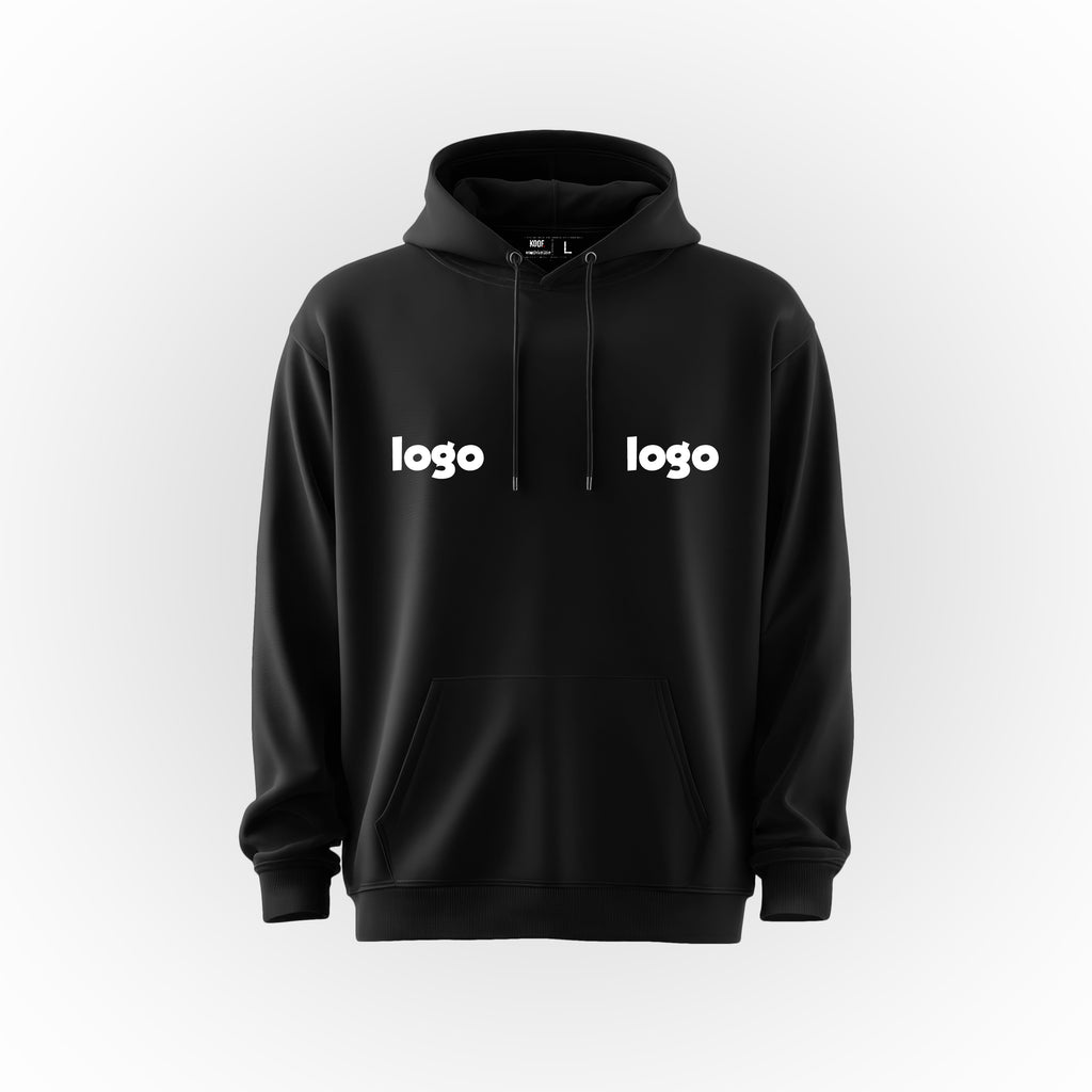 Göğüs Üstü Çift Logo Kapüşonlu