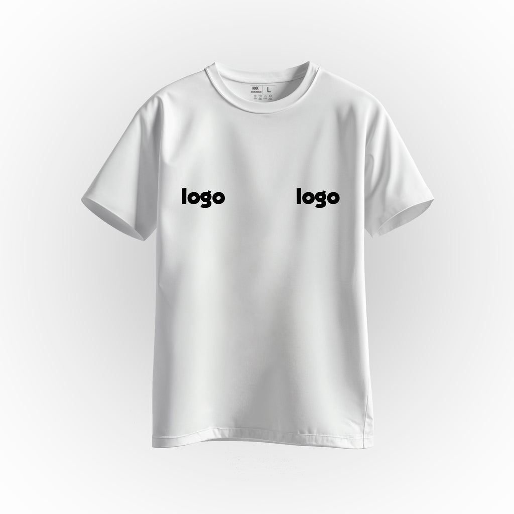 Göğüs Üstü Çift Logo Tişört